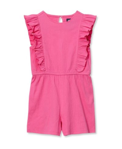 Lands' End Girls XXSmall - XLarge Sleeveless Ruffle Knit Romper