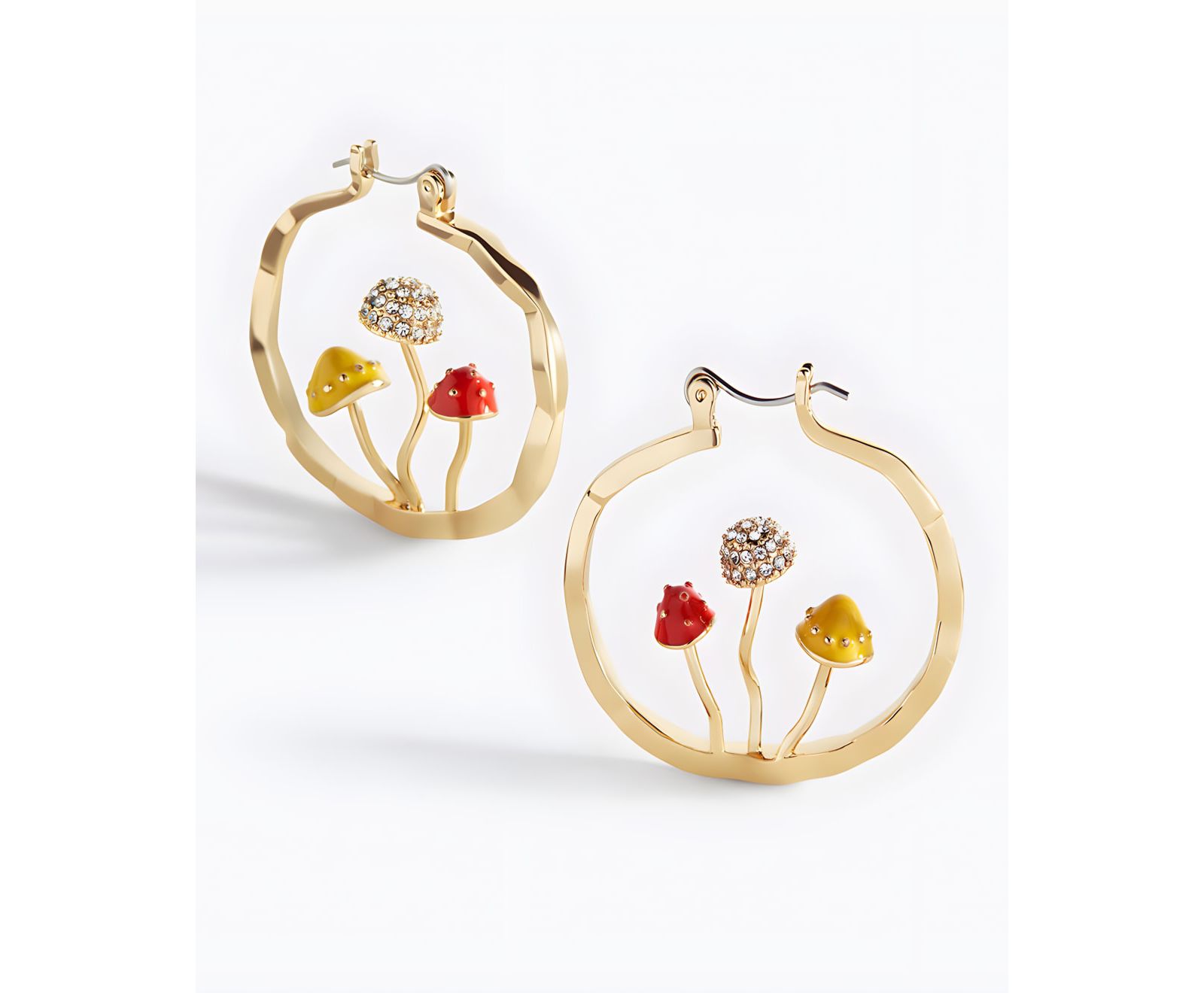 Mint & Lily серьги-кольца Boho Mushroom Hoop