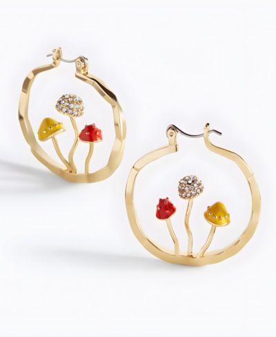 Mint & Lily серьги-кольца Boho Mushroom Hoop
