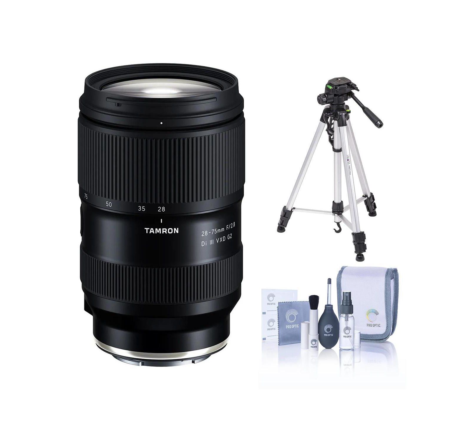 Tamron 28-75mm f/2.8 Di III VXD G2 Lens for Sony E, Bundle with 3-Section Aluminum Tripod and Cleaning Kit