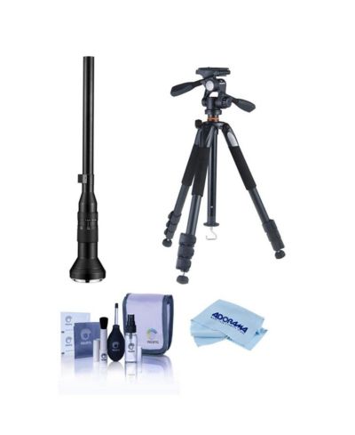 Venus Laowa 24mm f/14 2x Macro Probe Lens with Built-in Ring Light for Canon EF, Bundle with VEO 3 GO 235AB 23mm 5-Section Aluminum Travel Tripod