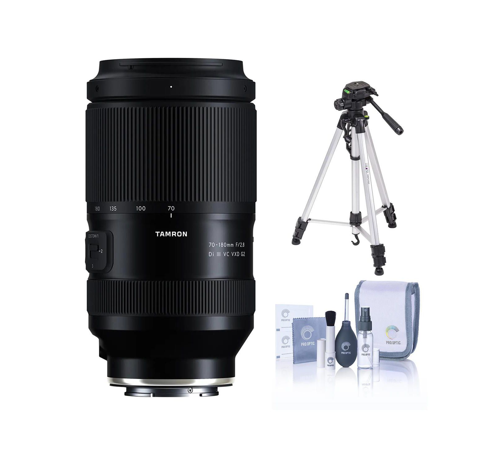 Tamron 70-180mm f/2.8 Di III VC VXD G2 Lens for Sony E, Bundle with Tripod
