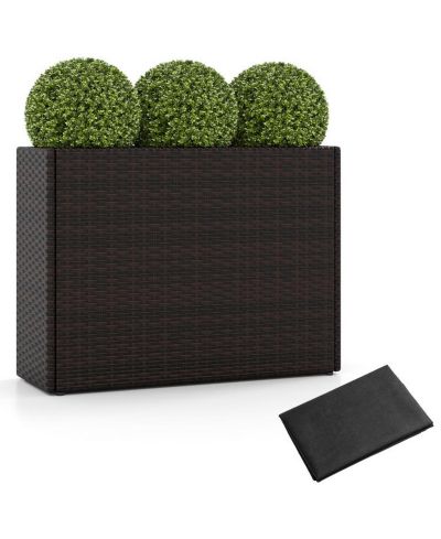 Садовая грядка Slickblue 24 Inch Outdoor Wicker с PE Liner