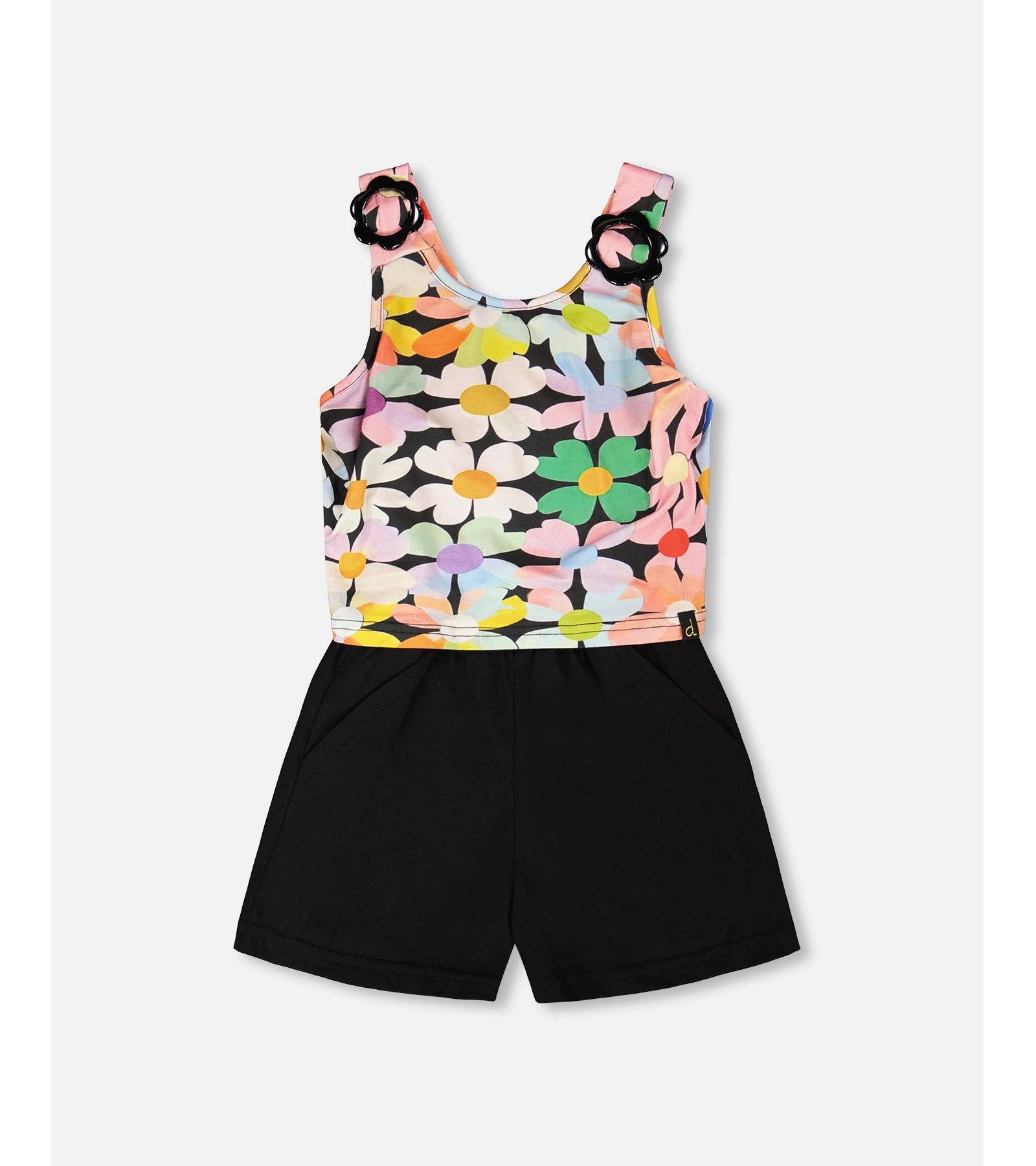 Детский комбинезон Deux par Deux Sleeveless Jersey Printed Flowers