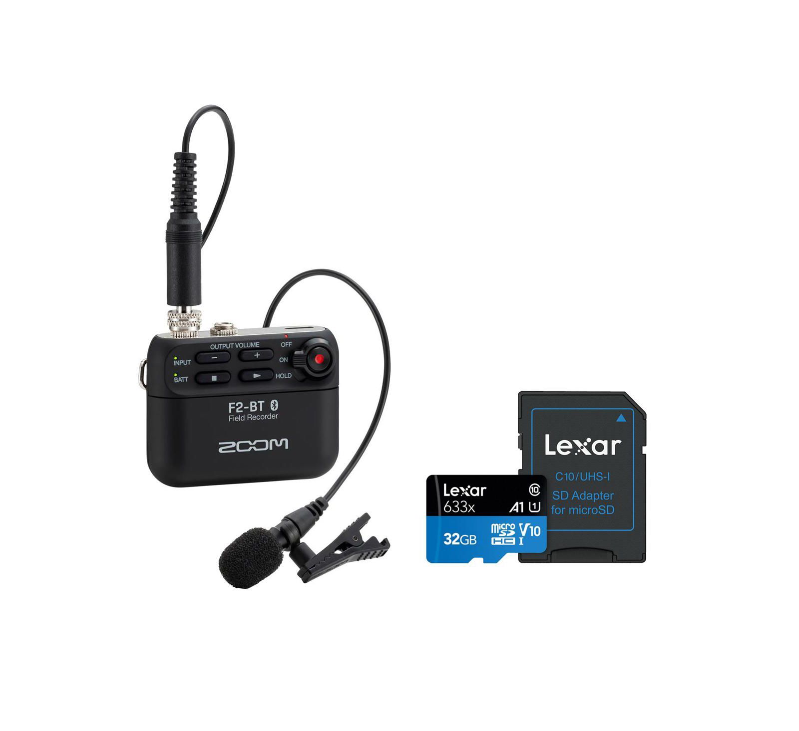 Рекордер Zoom F2 Bluetooth Field с картой памяти 32GB microSD