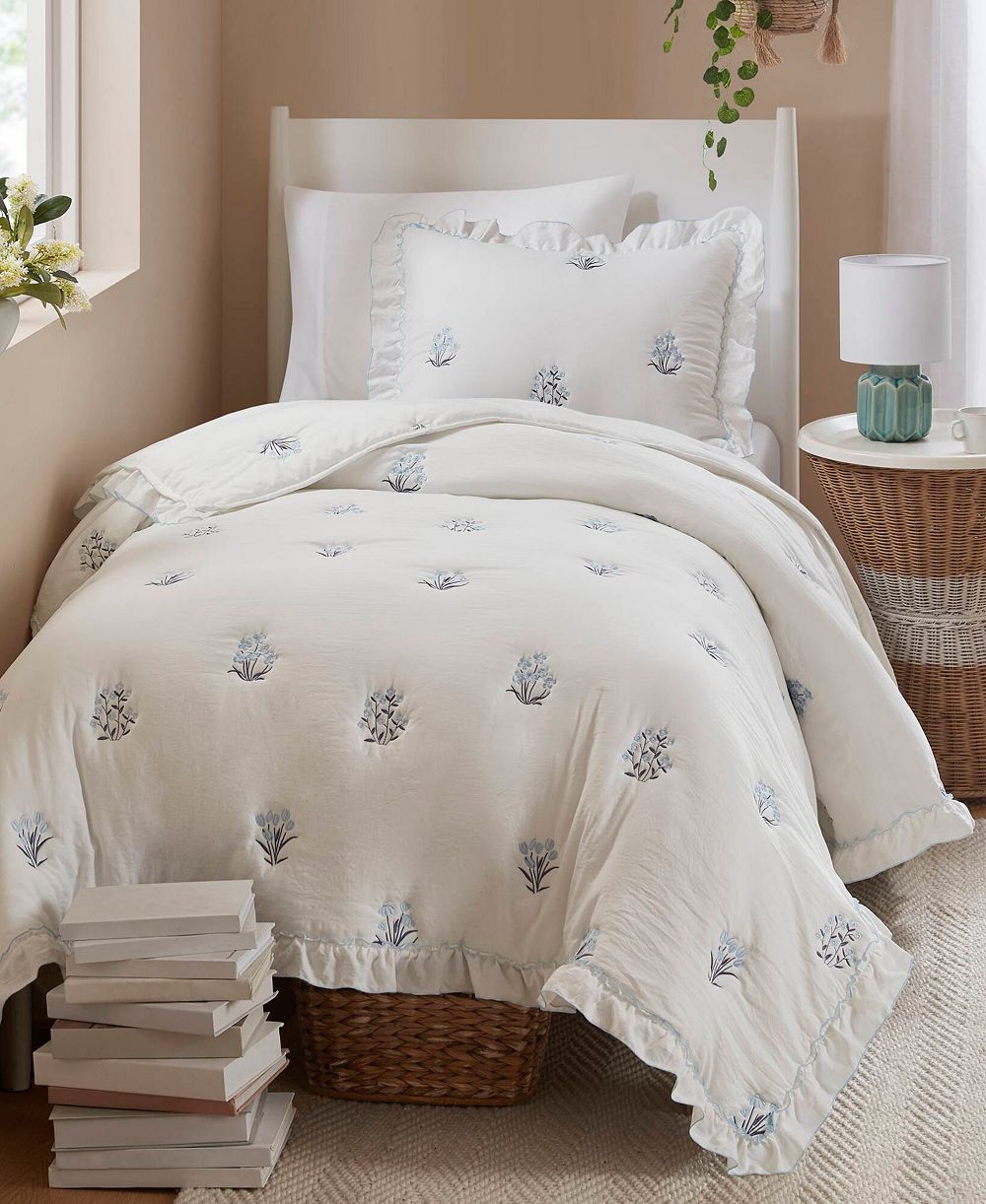 Комплект из 2 стеганых одеял Intelligent Design Aglaia Floral с искусственным пухом, Twin/Twin XL