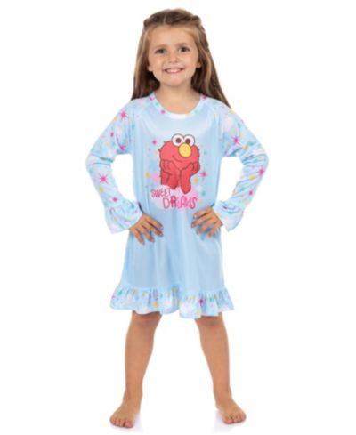 Sesame Street Girl's (2T-6) Elmo Sweet Dreams Long-Sleeve Ruffle Nightgown Pajama