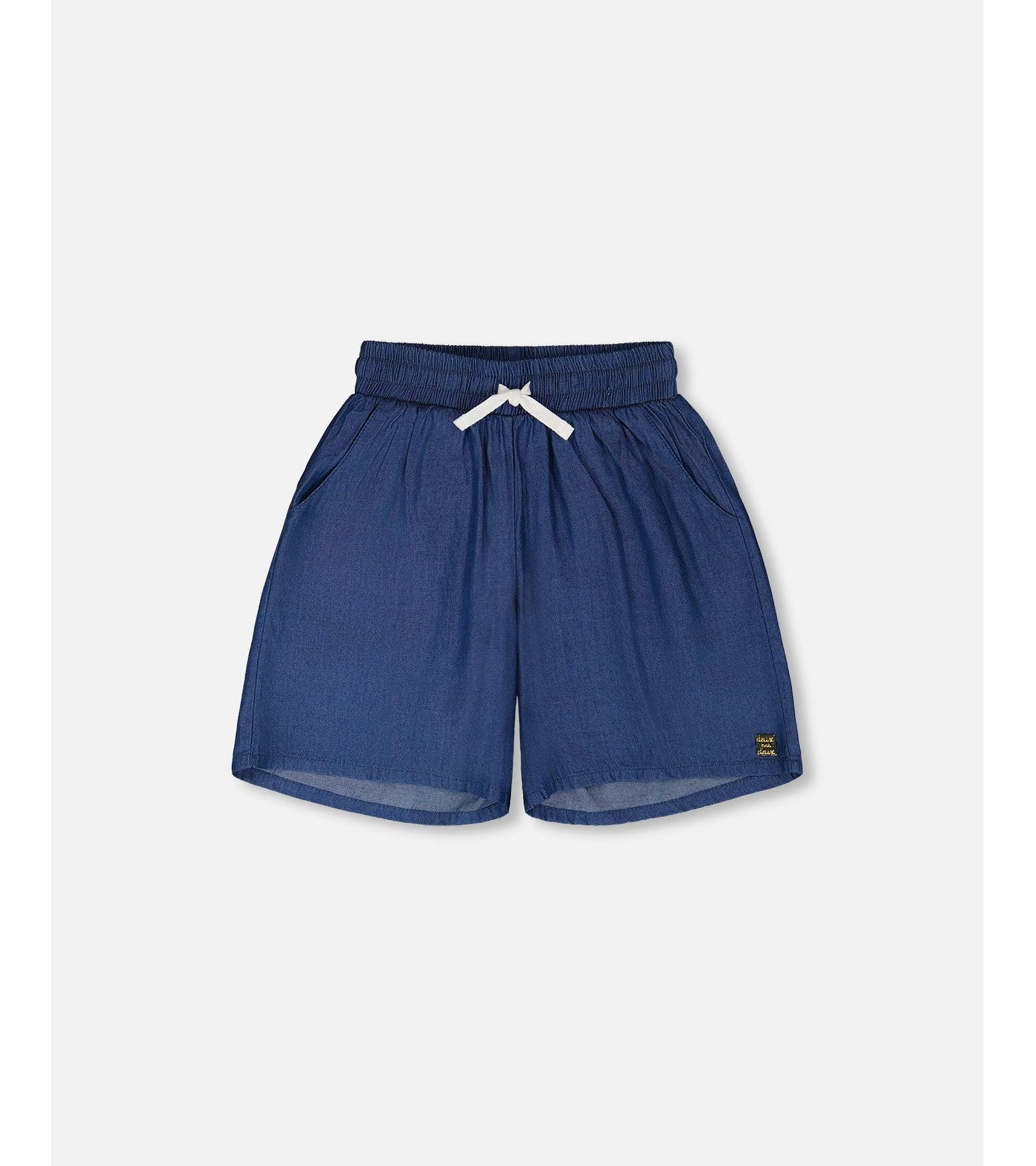 Бермуды Deux par Deux Toddler Girls Blue Chambray