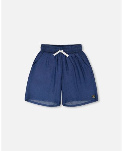 Бермуды Deux par Deux Toddler Girls Blue Chambray