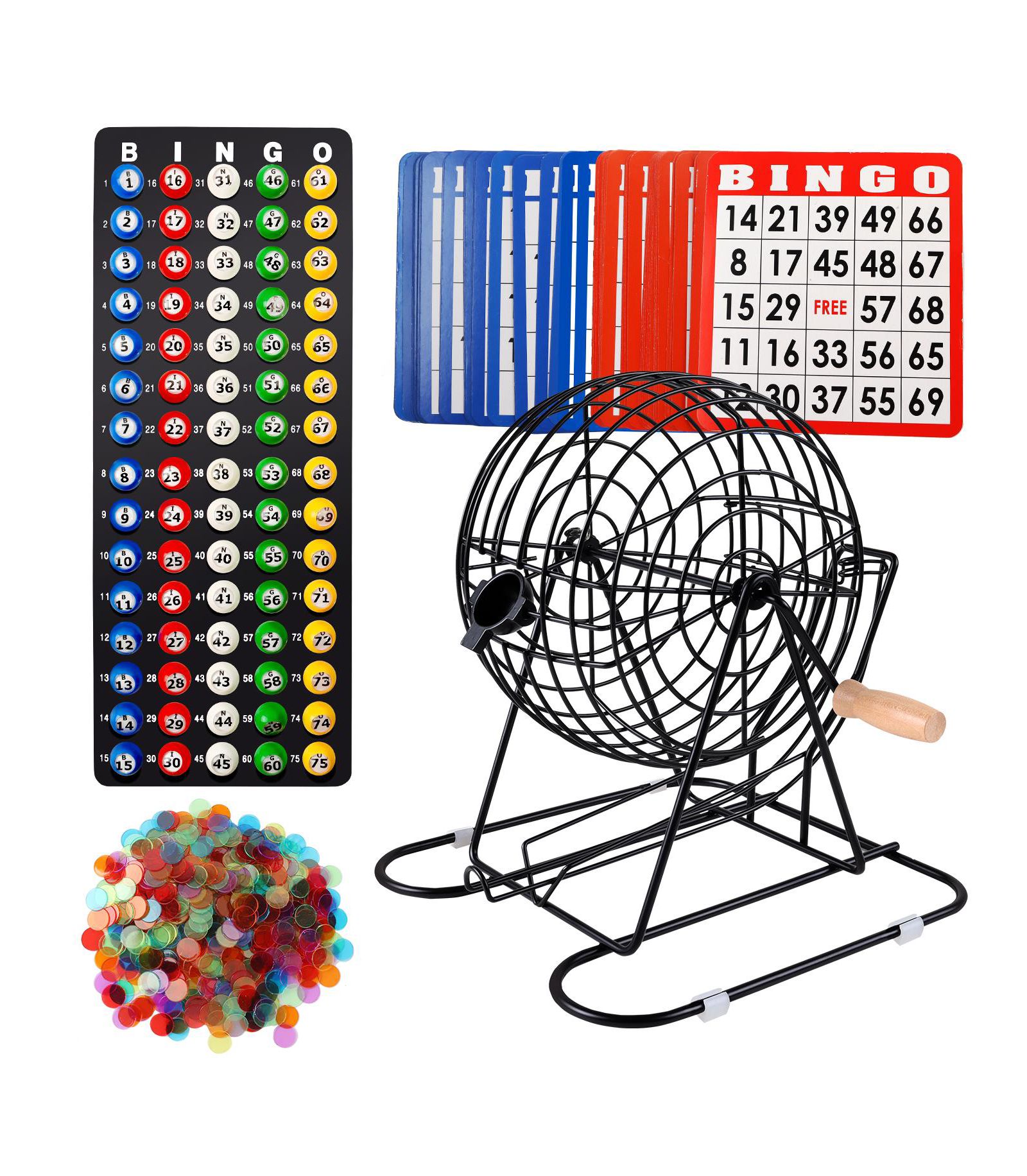GSE Games & Sports Expert Deluxe набор для игры в бинго с корзиной 8" и доской Master Board, 75 шаров, 500 фишек, 50 карт
