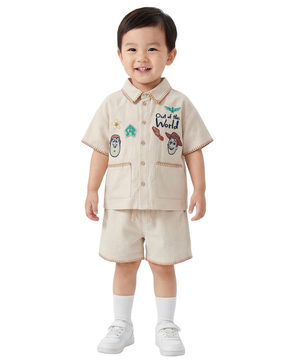 Детский комплект из рубашки и шорт Toy Story из льна, 2-Piece Set, 2T-5T