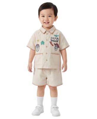 Детский комплект из рубашки и шорт Toy Story из льна, 2-Piece Set, 2T-5T
