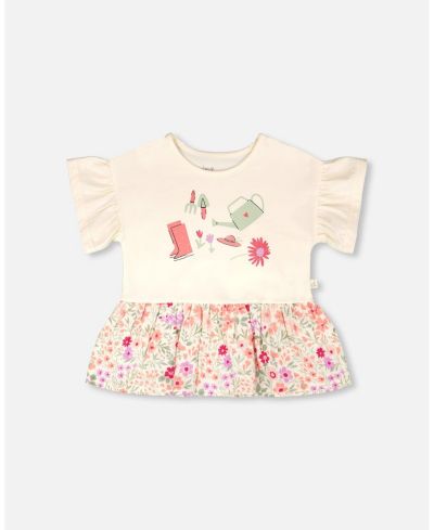 Deux par Deux Little Girls Cotton Bi-Material Tunic