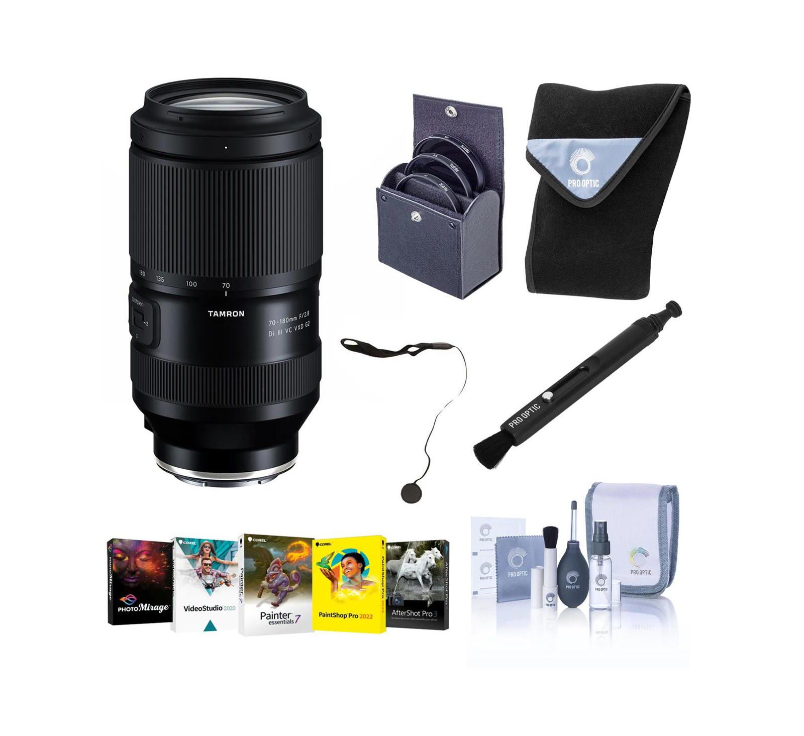 Tamron Объектив 70-180mm f/2.8 Di III VC VXD G2 для Sony E, комплект с фильтром 67mm, набором ПО, очистителем линз, чехлом и ремешком