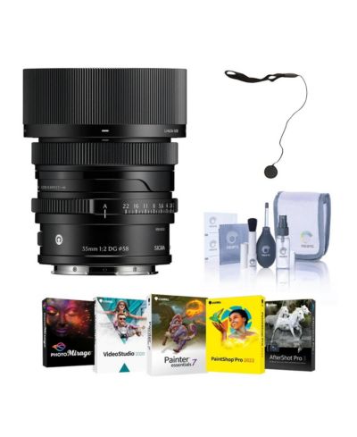 Sigma 35mm f/2 DG Contemporary Lens for L Mount, Black, w/Included Value