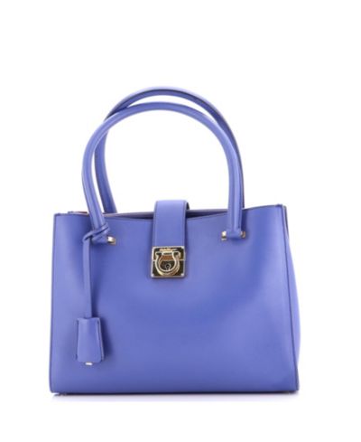 Сумка-тоут Salvatore Ferragamo Small Gancio Lock Leather, Pre-Owned