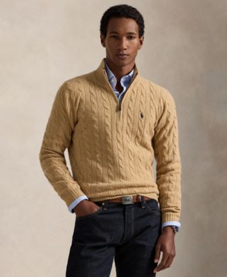 Polo Ralph Lauren Men's Cable-Knit Quarter-Zip Sweater