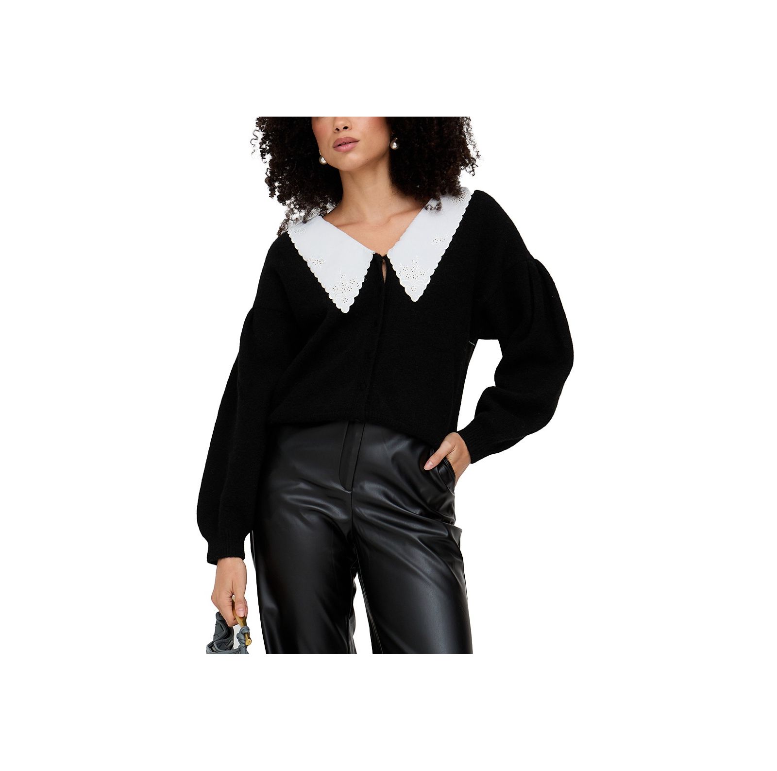 Lily and Lionel London Women's Suzzanna Embroidered Collar Cardigan