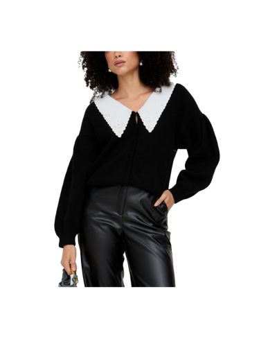 Lily and Lionel London Women's Suzzanna Embroidered Collar Cardigan