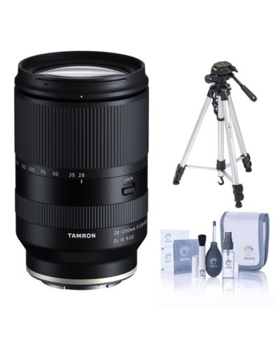 Tamron Объектив 28-200mm f/2.8-5.6 Di III RXD для Sony E, комплект с алюминиевым штативом и набором для чистки