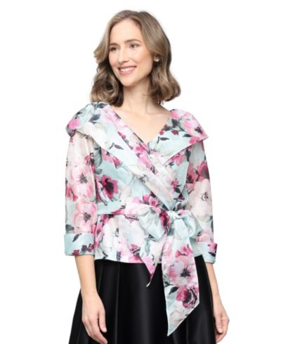 Alex Evenings Women's V-Neck Portrait Collar Top