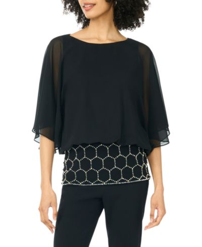 Блузка MSK Women's Embellished Popover Crewneck