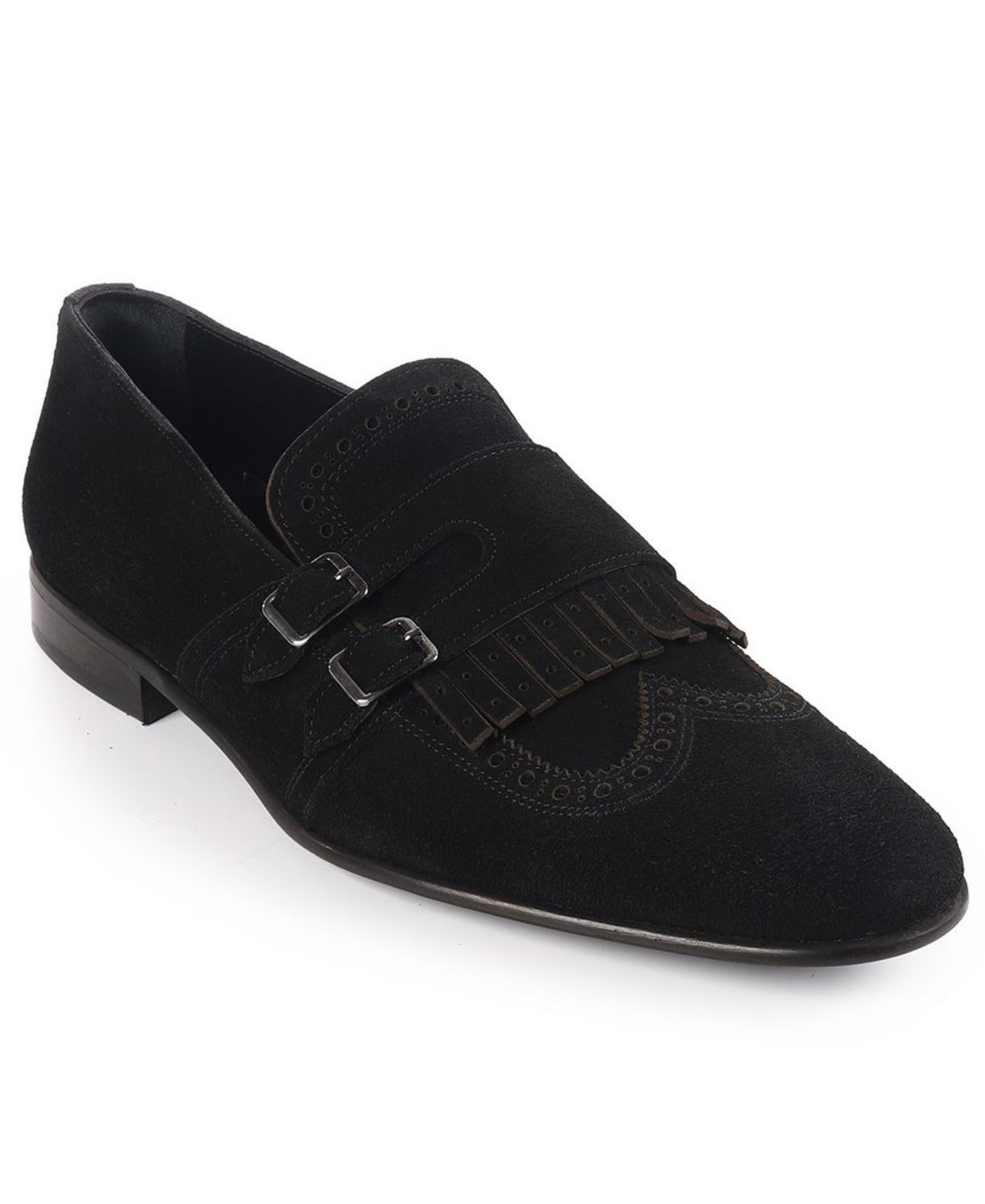 VELLAPAIS Men's Nexus Double Monk Wingtip Slip-On Shoes