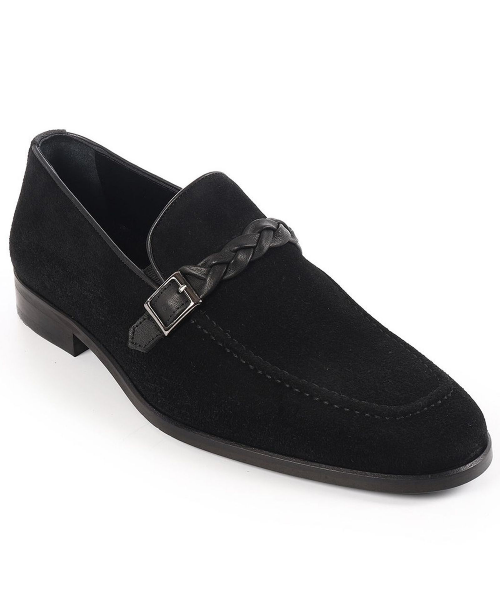 VELLAPAIS Men's Knitted Strap Single Monk Loafers
