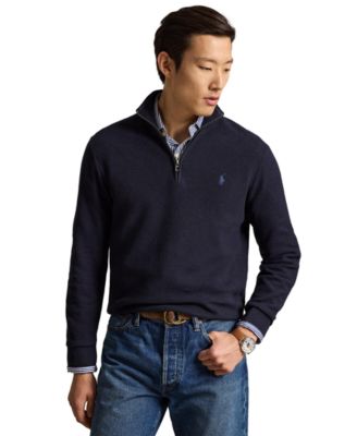 Polo Ralph Lauren Мужской трикотажный хлопковый свитер с четверть-молнией