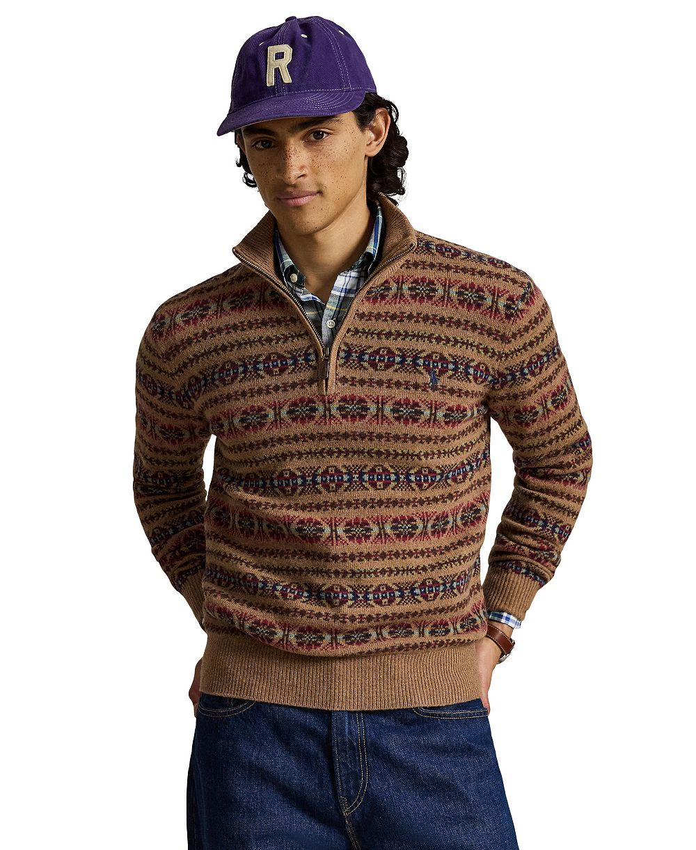 Polo Ralph Lauren мужской шерстяной свитер с четвертьзастежкой Fair Isle, регулярный крой