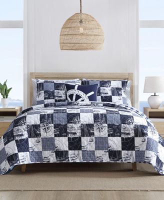 Реверсивный комплект из 3-х стеганых покрывал Nautica Sailors Patchwork Cotton, King