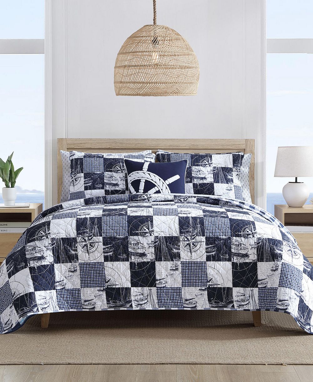 Комплект стеганых одеял Nautica Sailors Patchwork Cotton, Full/Queen