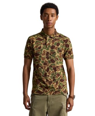 Polo Ralph Lauren мужская поло-рубашка из сетки с камуфляжным принтом, классический крой