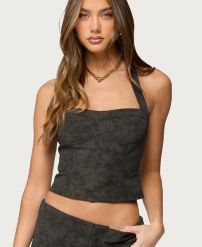 Женский корсет из искусственной кожи Edikted Taia Distressed