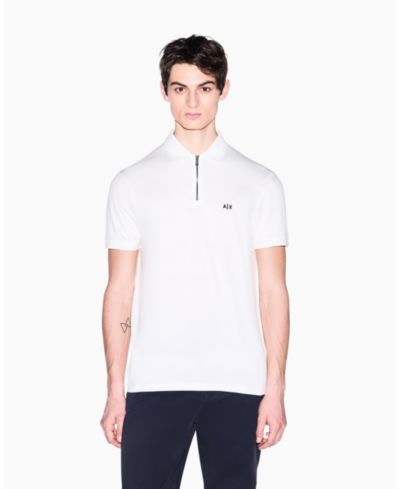 A|X Armani Exchange Мужская рубашка-поло с коротким рукавом и молнией