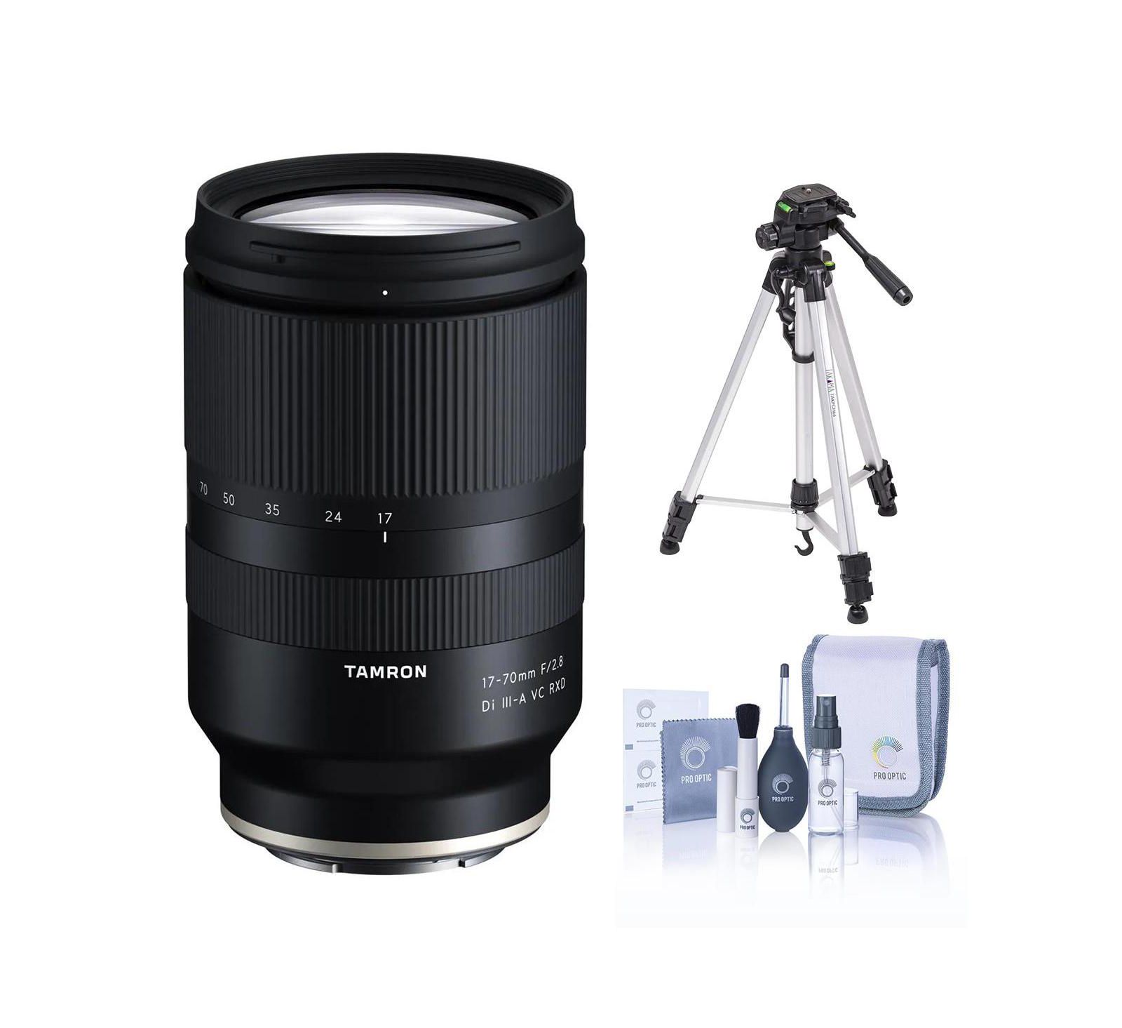 Tamron 17-70mm f/2.8 Di III-A VC RXD Lens for Sony E, Bundle with Tripod