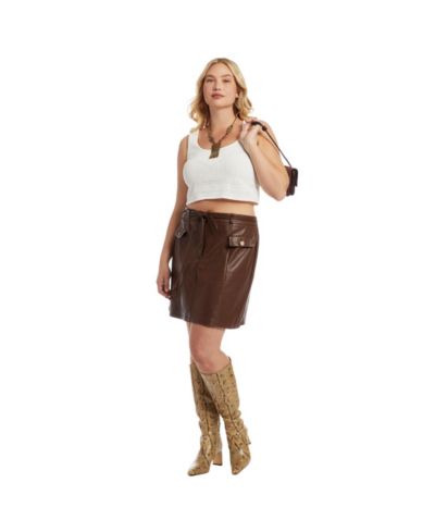 June & Vie Women's June and Vie Pointelle Cropped Sweater