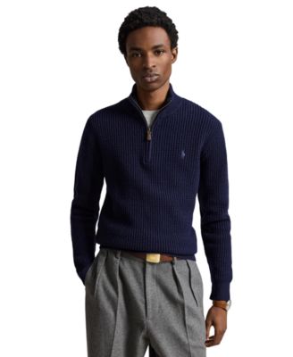 Мужской свитер Polo Ralph Lauren из смеси шерсти и хлопка с молнией