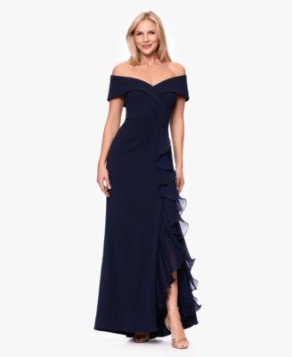 XSCAPE Women's Off-The-Shoulder Ruffled Gown