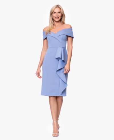 XSCAPE Women's Off-The-Shoulder Midi Dress