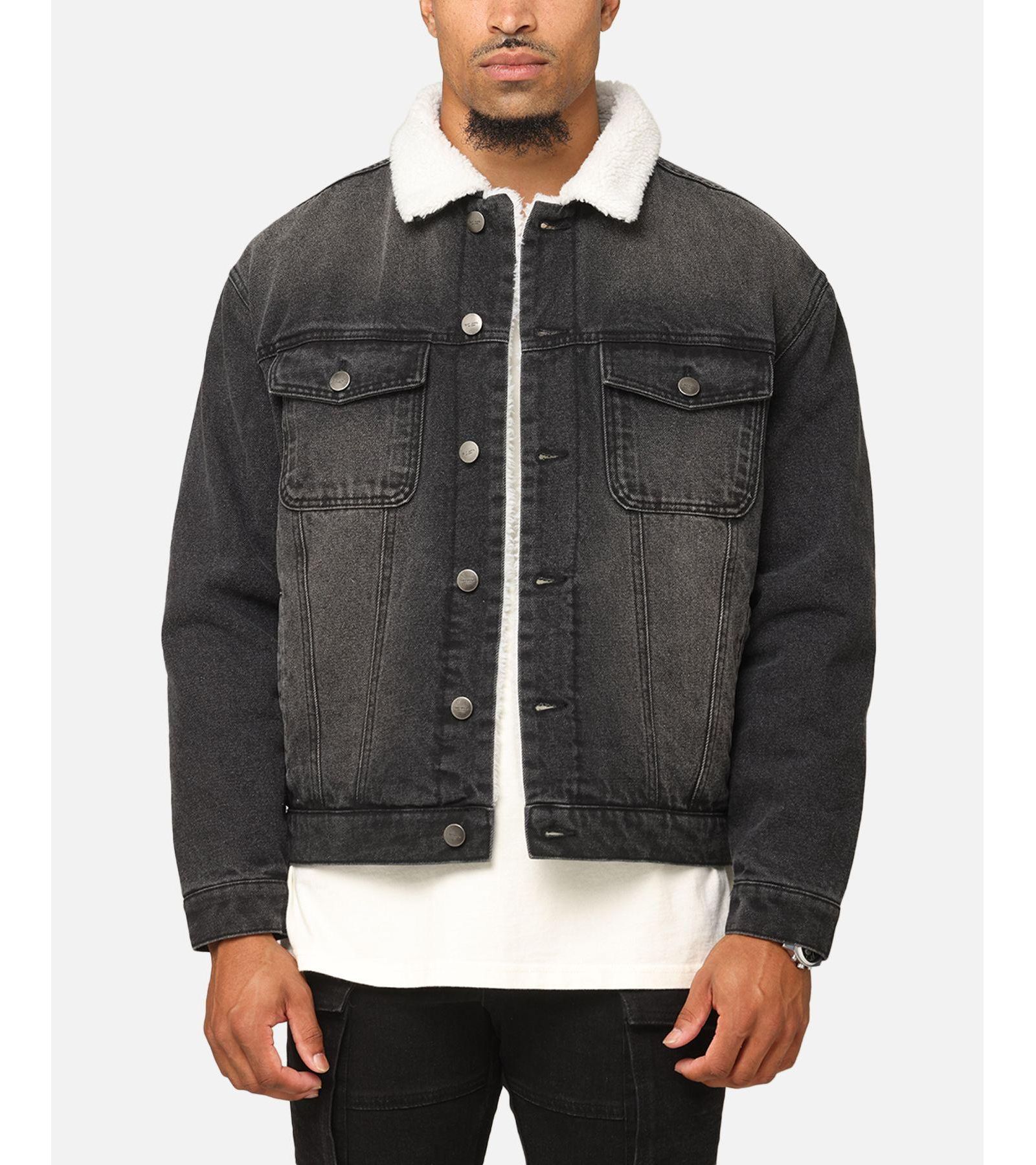 SAINT MORTA Men's Sherpa Boxy Denim Jacket