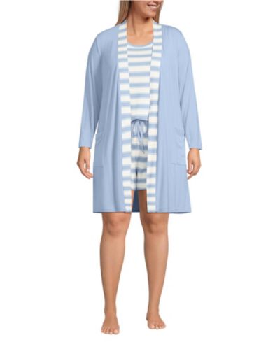 Комплект из 3 предметов Lands' End Plus Size Cooling: халат, топ и шорты