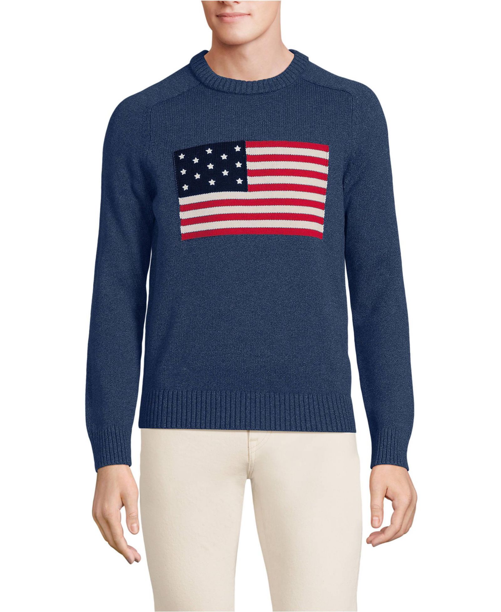 Мужской свитер Lands' End Drifter Flag Crew Neck