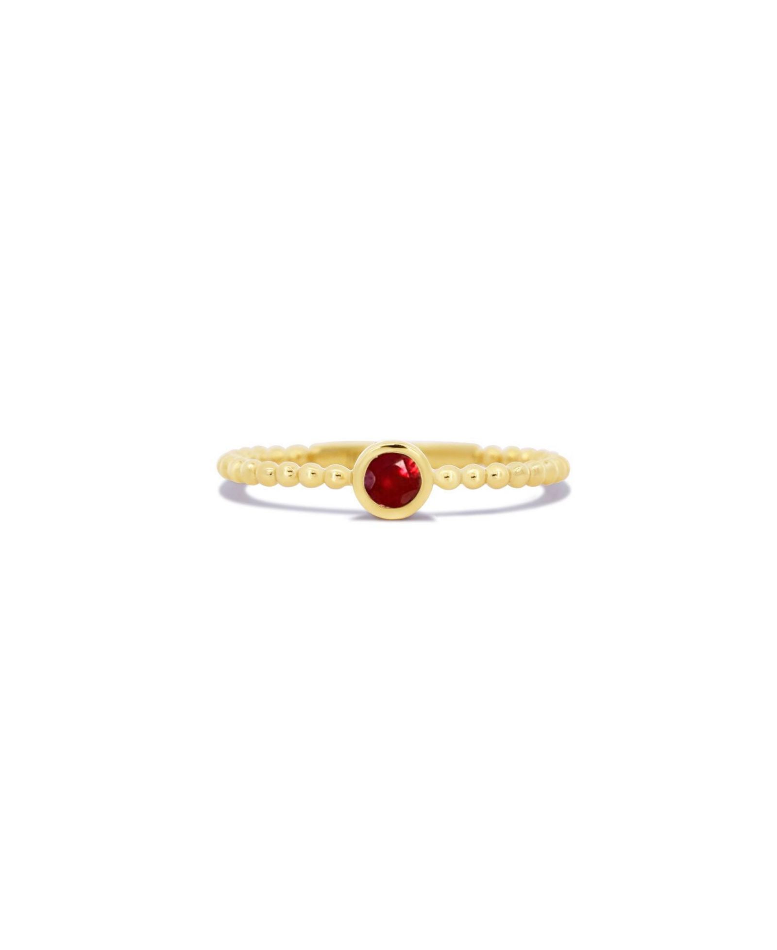 The Lovery кольцо с рубином и золотыми бусинами 14K Gold