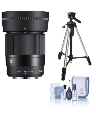 Объектив Sigma 30mm f/1.4 DC DN Contemporary для Nikon Z, комплект с алюминиевым штативом и набором для чистки