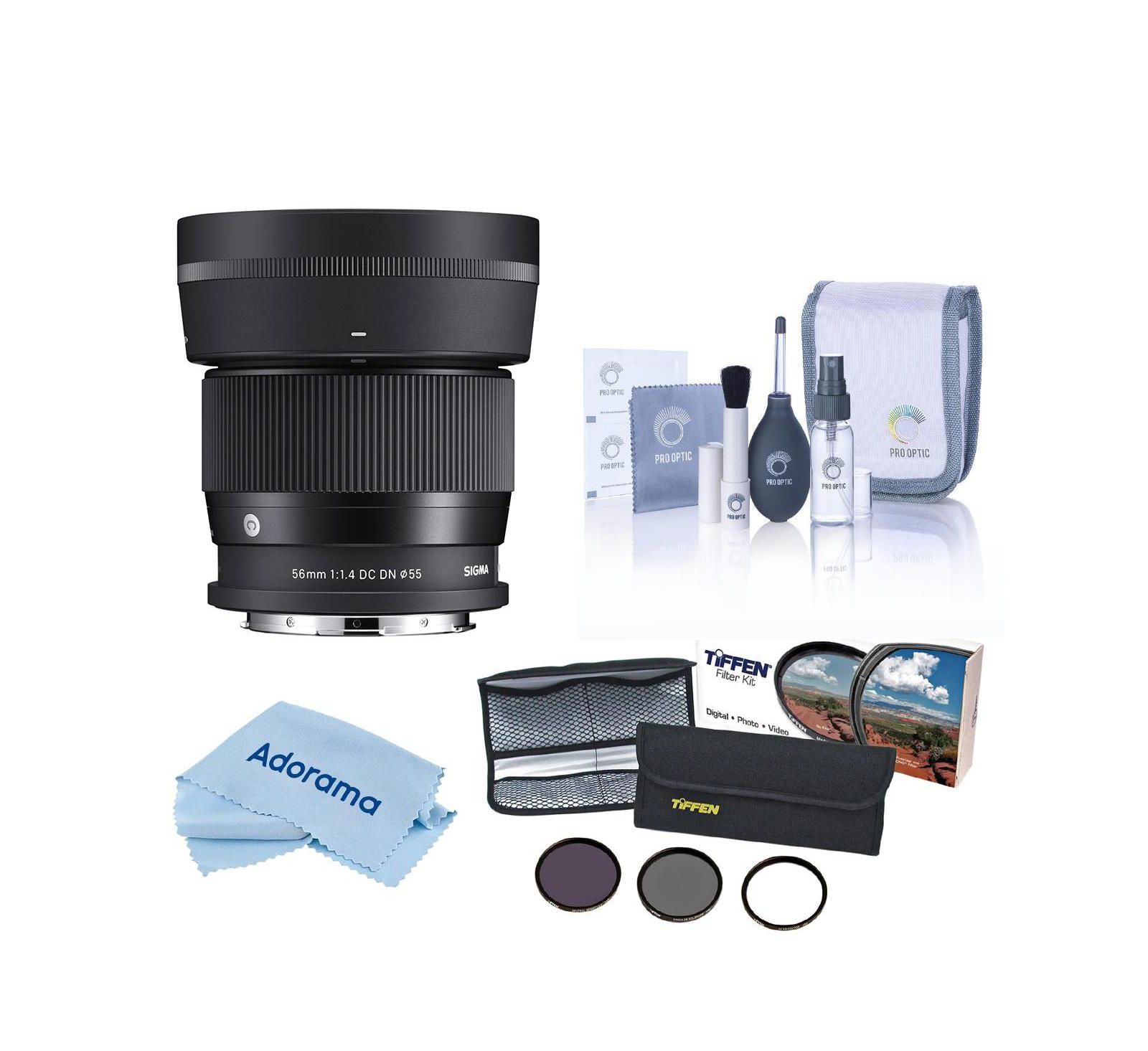 Объектив Sigma 56mm f/1.4 DC DN Contemporary для L Mount, комплект с фильтрами и салфеткой