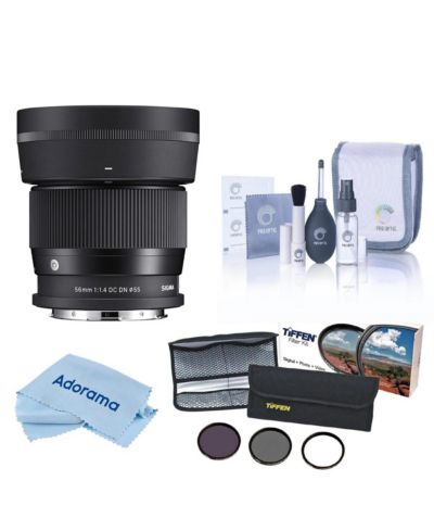Sigma 56mm f/1.4 DC DN Contemporary Lens for L Mount, w/55mm Filter Kit