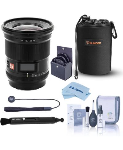 Объектив Viltrox AF 16mm f/1.8 STM для Sony E с набором фильтров 77mm, чехлом и очистителем