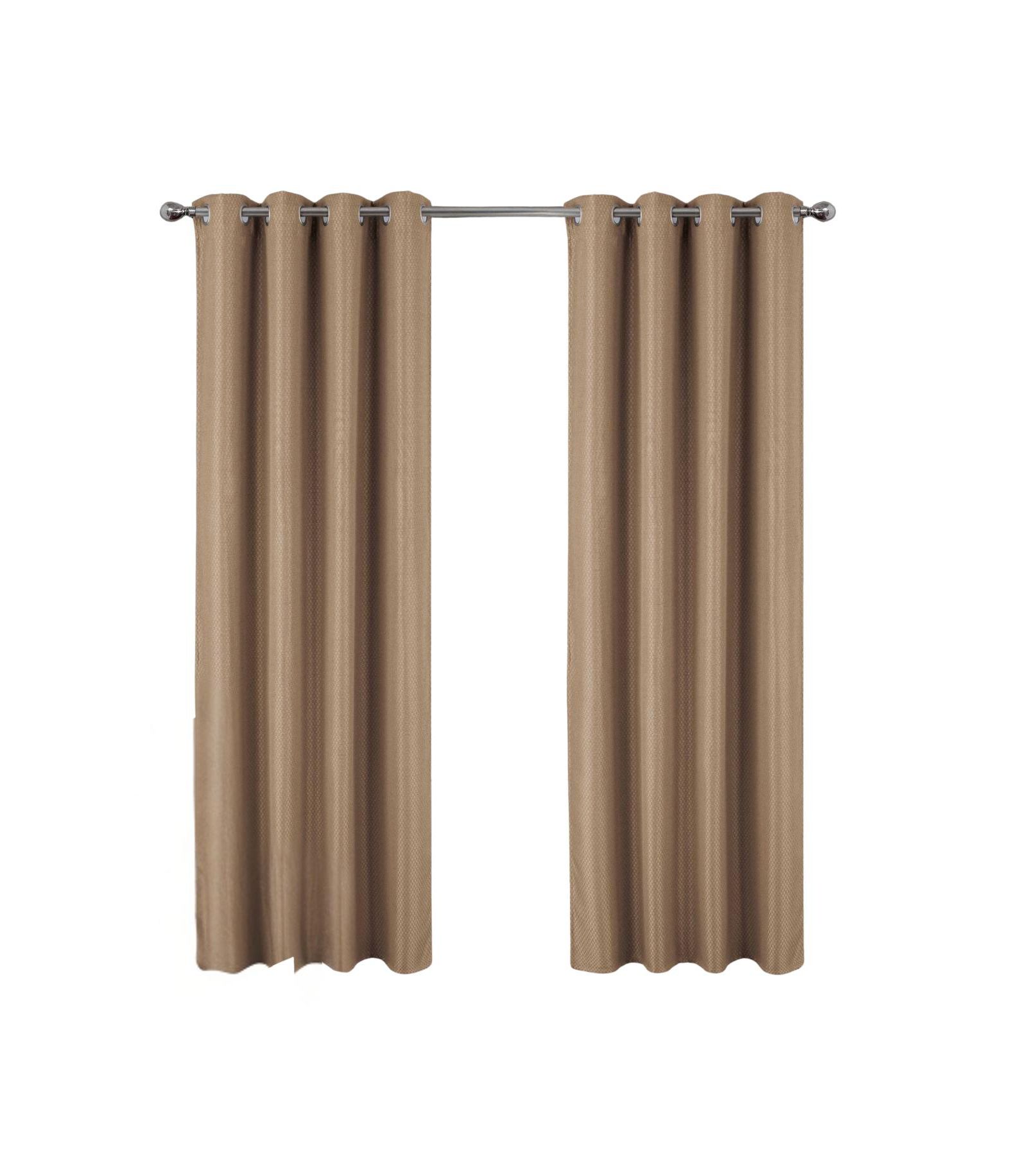 Olivia Gray 100% Polyester 250 GSM Basket Weave Ian Luxury Jacquard Blackout Grommet Curtain Panel