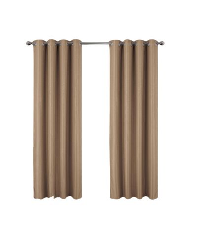 Olivia Gray 100% Polyester 250 GSM Basket Weave Ian Luxury Jacquard Blackout Grommet Curtain Panel